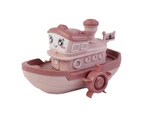 Bath  Speed Boat Develop Intelligence Parent-child Relationship Dry Quickly Clockwork Toys Baby Bathing Speed Ship for Kids - Wine Red