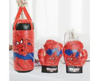 Boxing Toy Set Spiderman Printing Stress Relief PVC Decompression Punching Bag Gloves for Children