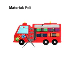 Educational Bag Fire Truck Shape Motor Basic Skills Training Portable Busy Board Montessori Toy for Early Education - Red