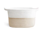 Cotton Rope Laundry Basket,Braided Baskets,Durable,with Handle,Beige Woven laundry hamper