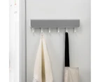 Wall Hooks Space Saving Removable Hooks ABS Plastic Lightweight Entryway Hanging Coat Rack for Bathroom-Grey