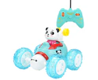 Rotary Dumper Spinning  Vivid Color Plastic Panda Sound Light Stunt Car for Children