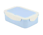 Lunch Box, Bento Box Lunch Box With 3 Compartments And Cutlery, 1400ml Snack Box, Microwave Heating For Children And Adults - Blue