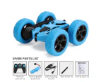 Remote Control Car Four-wheel Drive Shock Proof Flexible RC Off Road Stunt Truck Children Gift - Blue