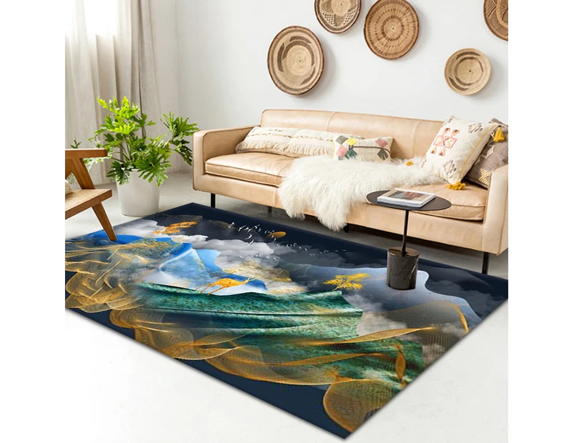 Modern Area Rug Carpet, Geometric Area Rugs Floor Carpet for Living Room, Contemporary Bedroom Tile Trellis Floorcover Indoor Carpet （100 x 200cm, FG-5618）