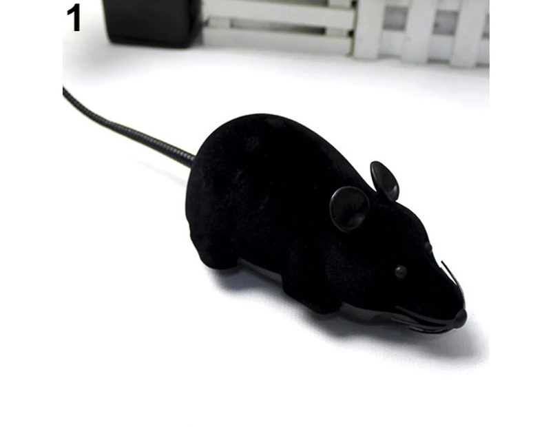 Funny Wireless Remote Control Tricky Moving Rat Mouse Cat Playing Chew Toy Gift - Black