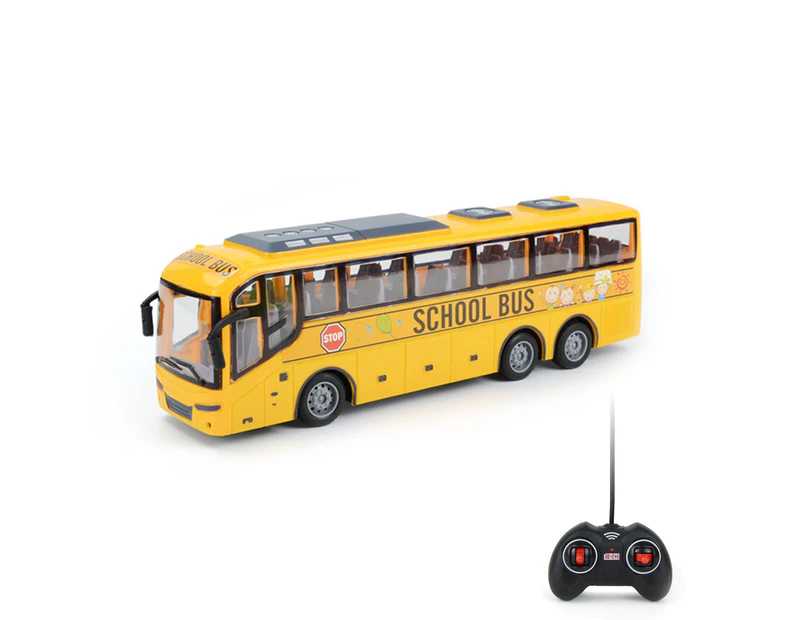 City Bus Toy Classic Stable Plastic Baby Bus Remote Control Car for Children - Yellow
