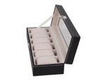 6 Grids PU Leather Watch Display Case Jewellery Storage Organizer Box