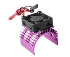 Metal 540 Brushless Motor Heatsink Part with Cooling Fan for 1/10 HSP RC Car - Purple