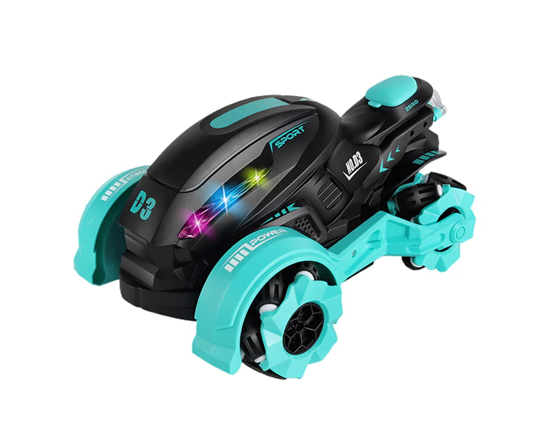 RC Car Toy Shockproof High Speed Plastic Cool Light Spray RC Car for Children - Blue