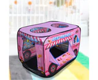 Children Tent Popup Play Tent Toy Foldable Playhouse Fire Truck Police Car School Bus Kid Game House for Boys Girls - Pink