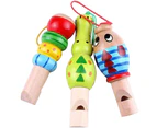 Wooden Cartoon Animal Whistle Educational Music Instrument Toy Baby Kid Favor