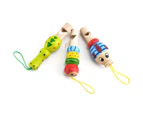 Wooden Cartoon Animal Whistle Educational Music Instrument Toy Baby Kid Favor