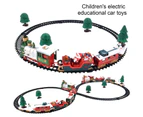 Classic Christmas Electric Rail Car Train Set with Music Light Kids Toy Gift