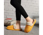 Women Winter Waterproof Button Detachable Liner Warm Plush Slippers Flat Shoes