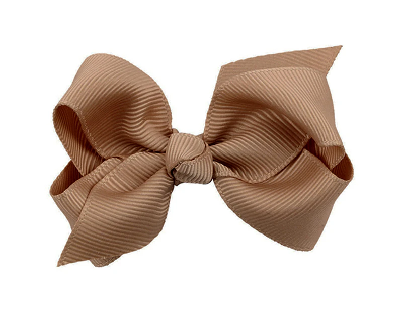 Hair Clip Bow Knot Durable Hair Accessories Ribbon Toddler Hair Bows Clips for Gift Light Coffee 9#
