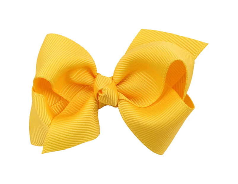 Hair Clip Bow Knot Durable Hair Accessories Ribbon Toddler Hair Bows Clips for Gift Yellow 13#