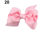 Hair Clip Bow Knot Durable Hair Accessories Ribbon Toddler Hair Bows Clips for Gift Pink 20#