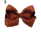 Hair Clip Bow Knot Durable Hair Accessories Ribbon Toddler Hair Bows Clips for Gift Brown 3#