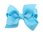 Hair Clip Bow Knot Durable Hair Accessories Ribbon Toddler Hair Bows Clips for Gift Blue 17#