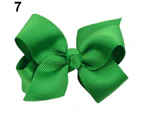 Hair Clip Bow Knot Durable Hair Accessories Ribbon Toddler Hair Bows Clips for Gift Dark Green 7#