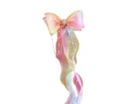 Hair Clip Colorful Bow Ribbon Girls Faux Pearls Gradient Hairpin for Halloween Rose Red