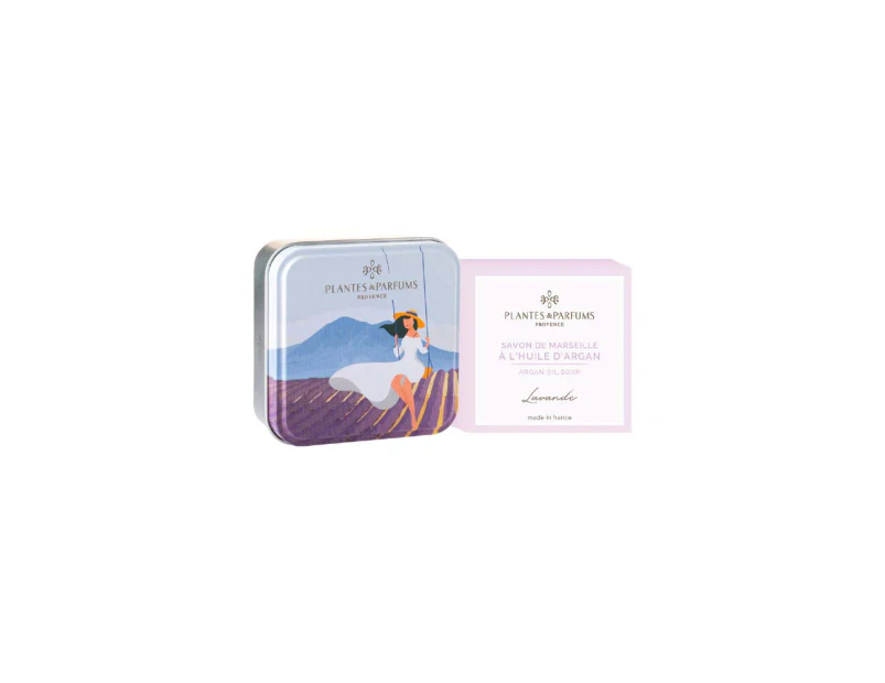 Plantes & Parfums Provence 100g Lavender Soap with Metal Box