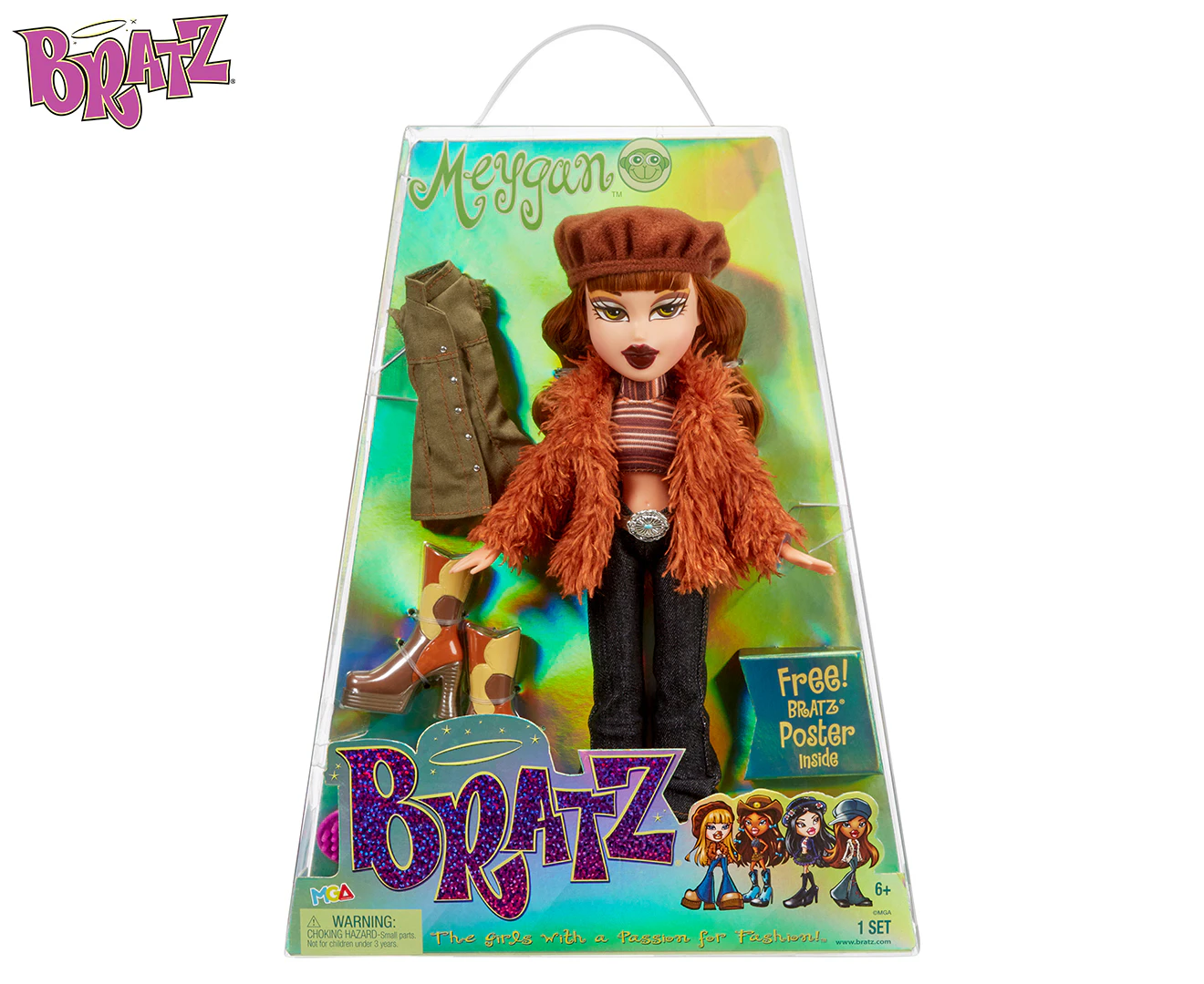 Bratz Series 2 Children Fashion Dress Up Kids Play Doll Meygan w/Poster 29cm 6+