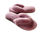 1 Pair Women Slippers Thicken Furry Plush Practical Winter Flip Flops for Home
