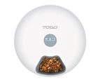 TODO Automatic Pet Feeder 180ml x6 Meal Digital Lcd Dog Cat Food Bowl Timer White