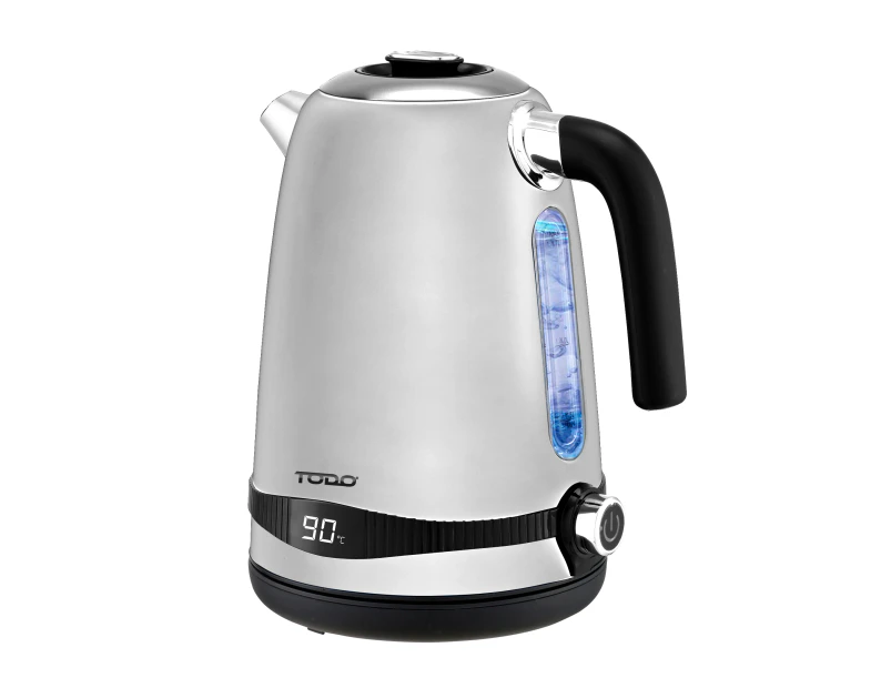 TODO 1.7L Stainless Steel Cordless Kettle Keep Warm Electric Led Water Jug - Silver