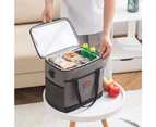 1Pc Lunch Bag 15L Insulated Lunch Box Soft Cooler Cooling Tote For Adult Men Women - Gray