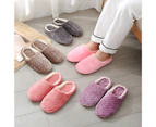 Women Autumn Winter Solid Color Anti Skid Soft Sole Indoor Shoes Suede Slippers