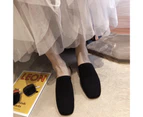 Women Knitted Closed Toe Mules Loafers Slip-on Backless Pumps Home Slippers