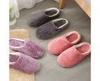 Women Autumn Winter Solid Color Anti Skid Soft Sole Indoor Shoes Suede Slippers