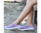 Women Hollow-out Solid Color Non-slip Clogs Shoes Slip-on Summer Beach Slipper