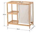 Ortega Home 2-Tier Ovela Bamboo Laundry Hamper & Shelving Unit - Natural