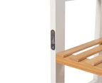 Ortega Home Wall Mounted Bamboo Shelf w/ Towel Rack - Natural