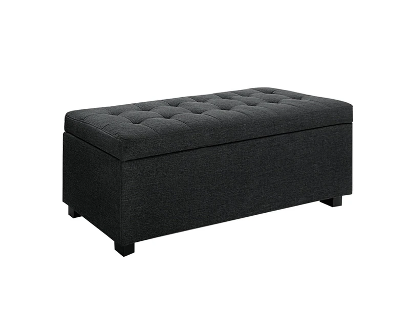 Tommie Fabric Storage Ottoman Charcoal
