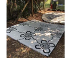 Outdoor Rug | Plastic Mat | ABORIGINAL Design, 2.7m Square in Black & White