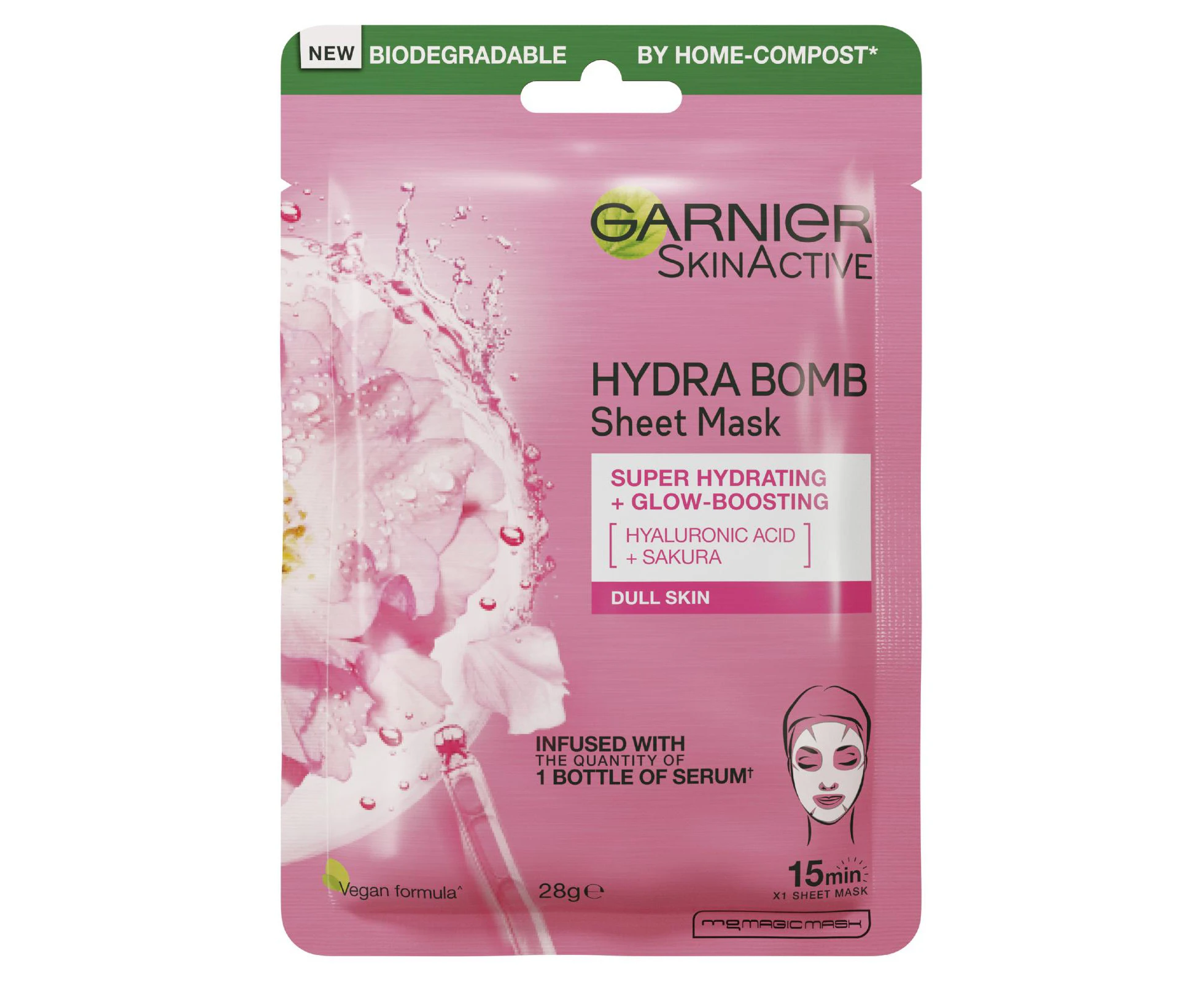 Garnier Hydra Bomb Hyaluronic Acid + Sakura Sheet Mask 28g