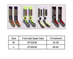 Unisex Ski Socks Knee High Outdoor Warm Winter Wool Stocking for Skiing Snowboard Hiking Ski socks -35-39 Black - 35-39