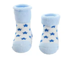 5 Pairs New Warm Baby Terry Socks, Baby Socks, Cartoon Baby Socks, Cotton Newborn Children's Socks -18-32 months blue - 18-32 months