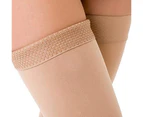 Thigh High Compression Stocking Footless, 20-30mmHg Compression Socks with Silicone Band, Varicose Veins -X-Large 20-30mmhg Footless Beige - X-Large
