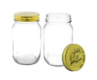12 x PRESERVING GLASS JAR 550mL | Honey Pot Canning Pickle Sauce Conserve Jar Kitchen Food Storage Canister Pickling Spice Herb Conserve Containers