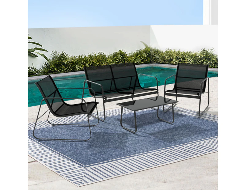 Gardeon Outdoor Sofa Set Lounge Setting Textilene Table and Chairs Garden Patio Furniture