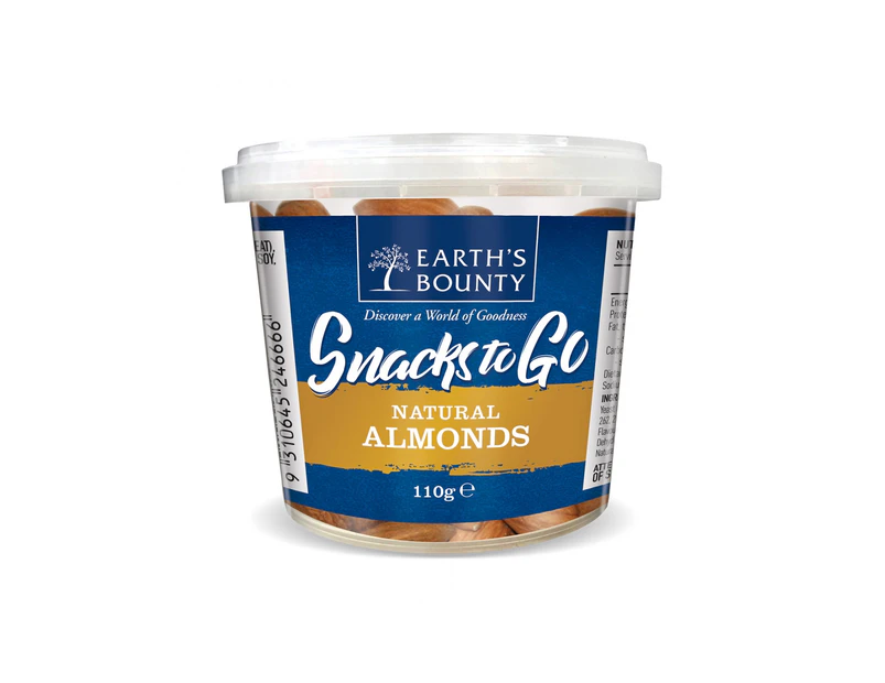 Earth's Bounty Snacks To Go Natural Almonds 110g x 12