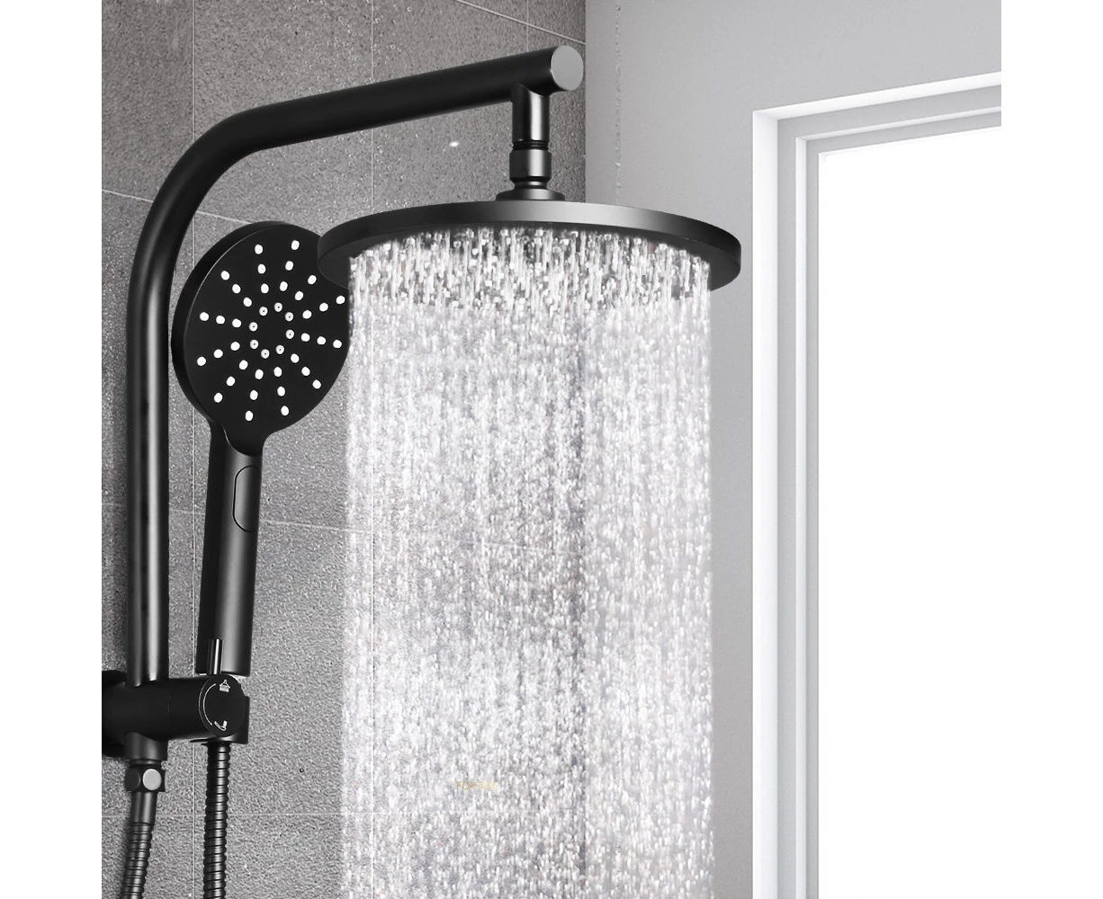 Cefito 9'' Rain Shower Head Set Handheld Round High Pressure Black