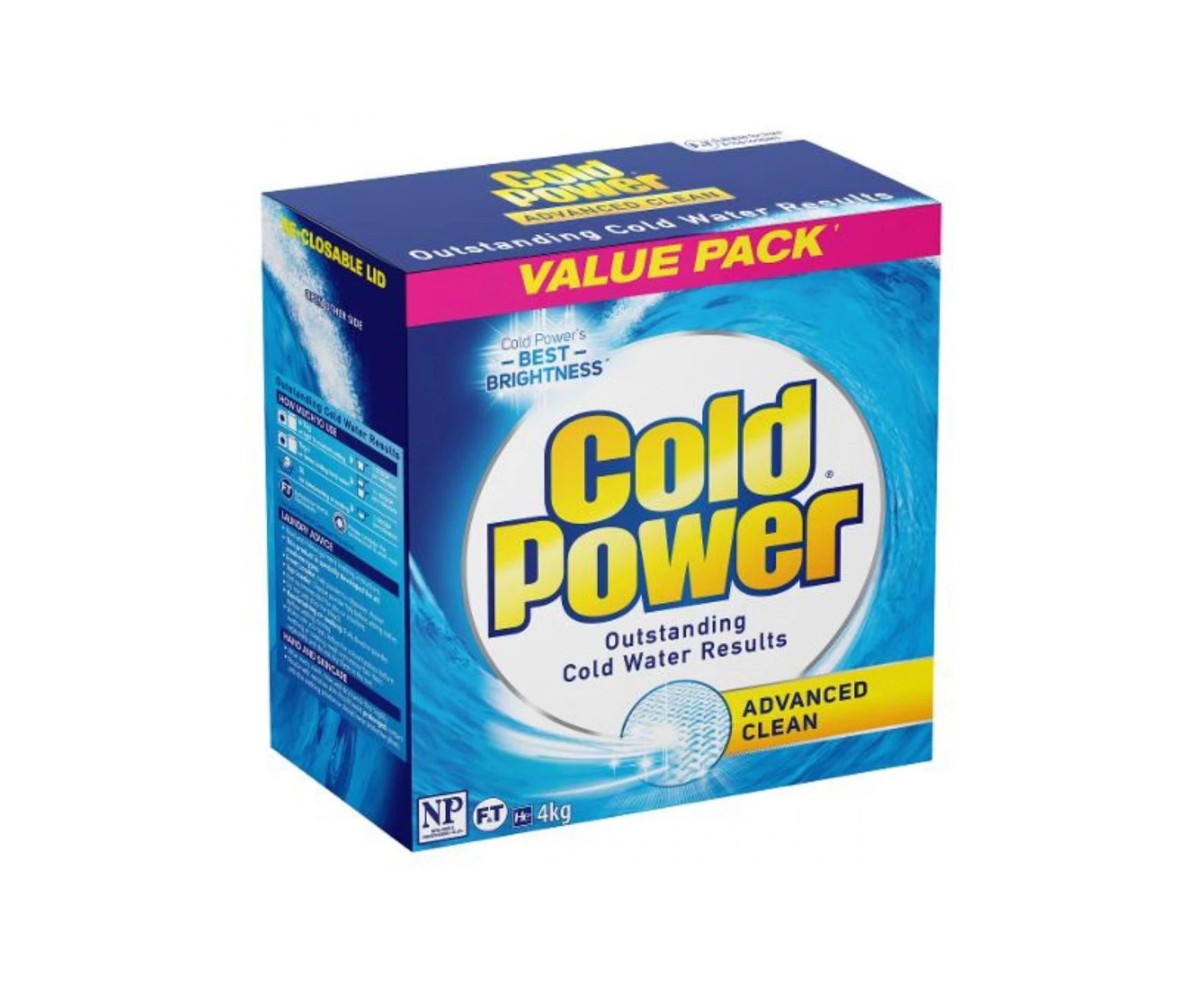 3 x Cold Power Advanced Clean Laundry Powder 4kg x 3