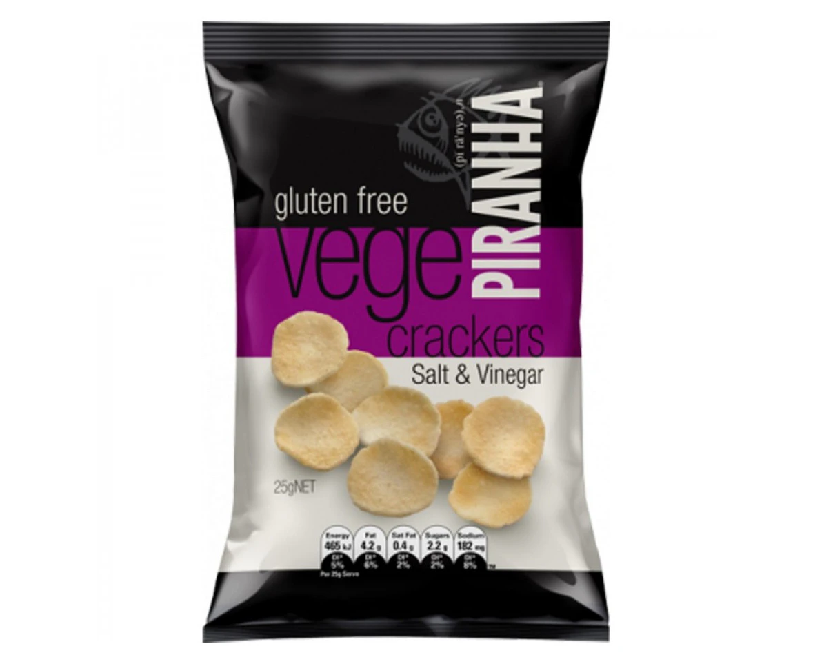 Piranha Vege Crackers Salt And Vinegar 25g x 40